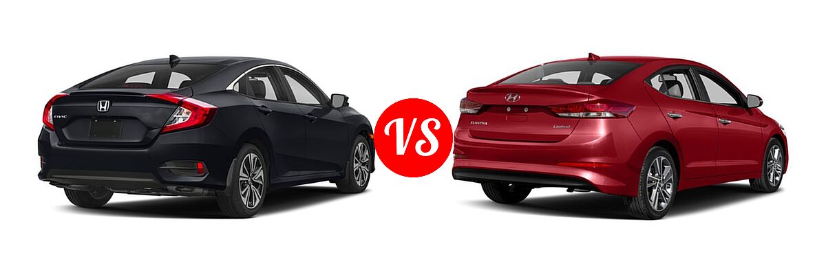 2018 Honda Civic Sedan EX-T vs. 2018 Hyundai Elantra Sedan Limited - Rear Right Comparison