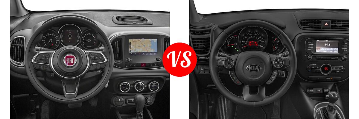 2018 FIAT 500L Wagon Trekking vs. 2018 Kia Soul Wagon + - Dashboard Comparison
