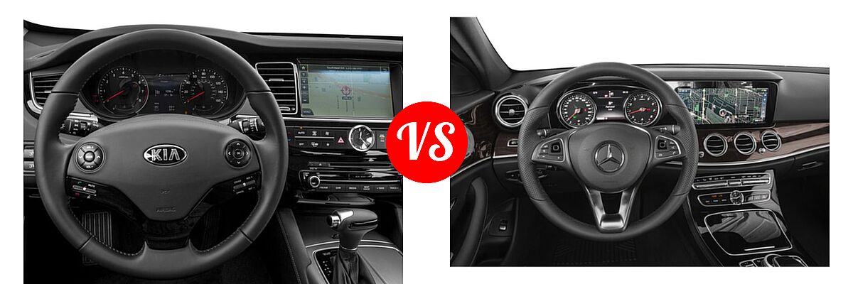 2018 Kia K900 Sedan Premium vs. 2018 Mercedes-Benz E-Class Sedan E 300 - Dashboard Comparison