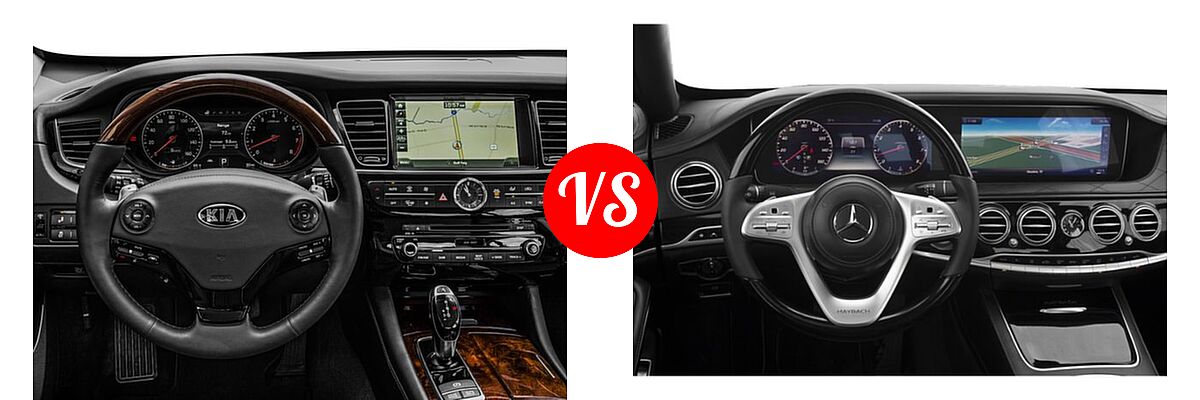 2018 Kia K900 Sedan Luxury vs. 2018 Mercedes-Benz Maybach Sedan Maybach S 560 - Dashboard Comparison