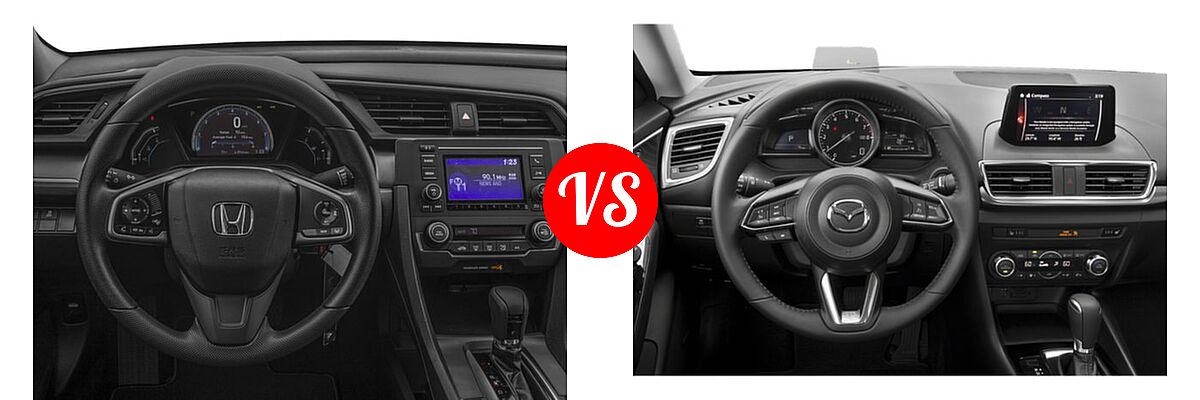 2018 Honda Civic Sedan LX vs. 2018 Mazda 3 Sedan Grand Touring - Dashboard Comparison