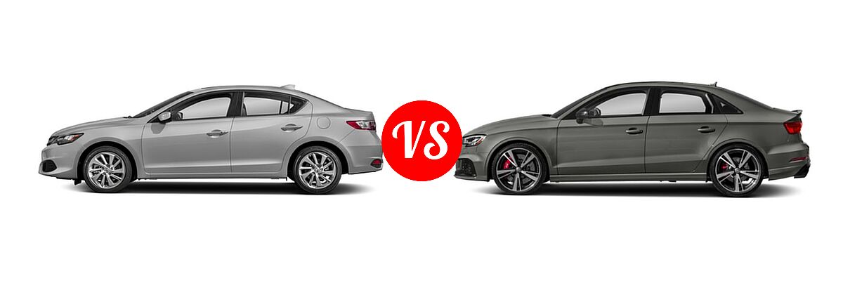 2018 Acura ILX Sedan w/AcuraWatch Plus vs. 2018 Audi RS 3 Sedan 2.5 TFSI S Tronic - Side Comparison