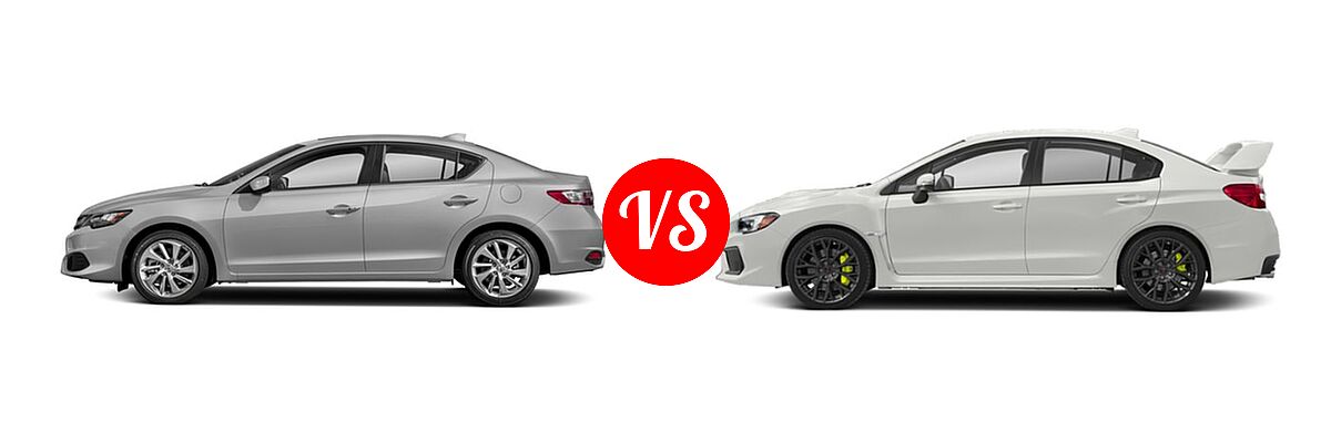 2018 Acura ILX Sedan w/AcuraWatch Plus vs. 2018 Subaru WRX STI Sedan STI - Side Comparison
