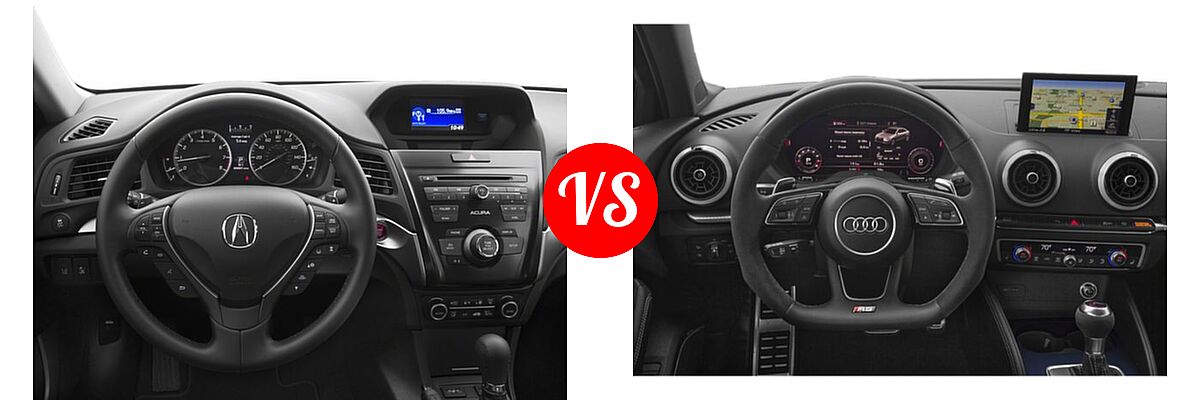 2018 Acura ILX Sedan w/AcuraWatch Plus vs. 2018 Audi RS 3 Sedan 2.5 TFSI S Tronic - Dashboard Comparison