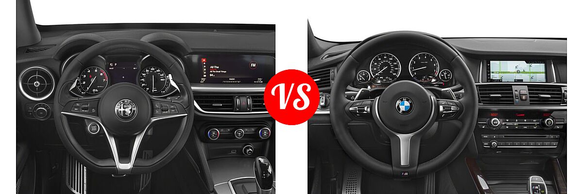 2018 Alfa Romeo Stelvio Quadrifoglio SUV AWD vs. 2018 BMW X4 M40i SUV M40i - Dashboard Comparison