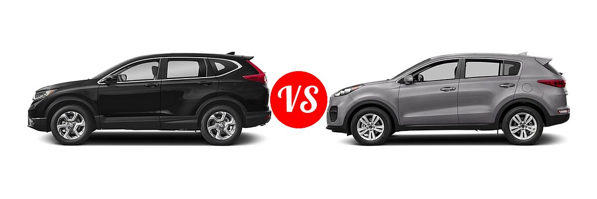 2018 Honda CR-V SUV EX-L vs. 2018 Kia Sportage SUV LX - Side Comparison