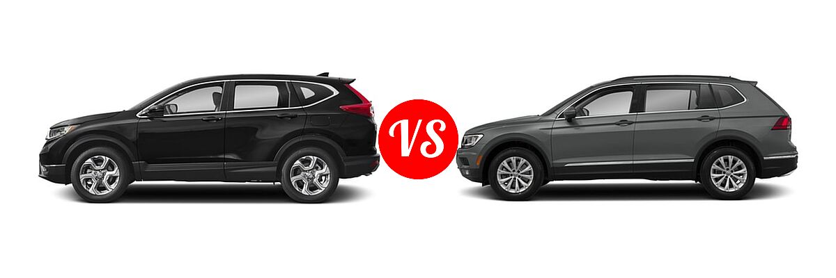 2018 Honda CR-V SUV EX-L vs. 2018 Volkswagen Tiguan SUV S / SE / SEL / SEL Premium - Side Comparison