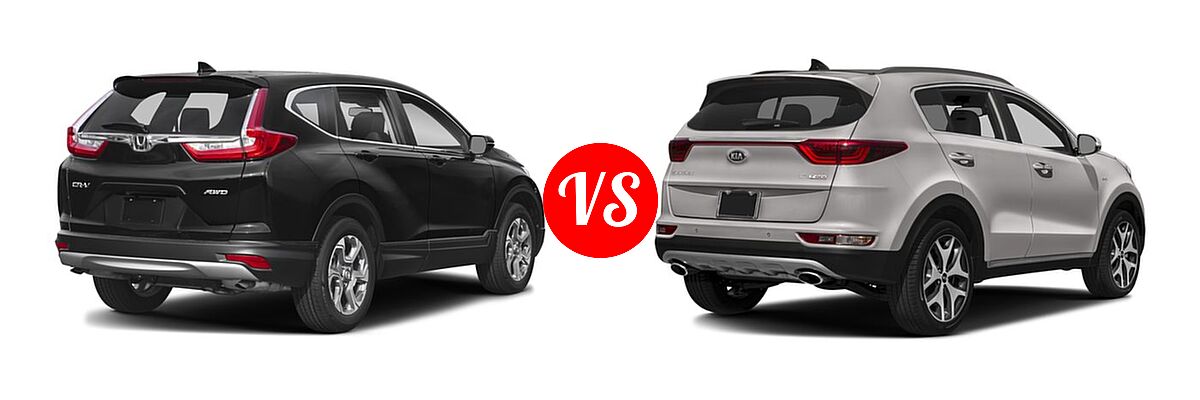2018 Honda CR-V SUV EX-L vs. 2018 Kia Sportage SUV SX Turbo - Rear Right Comparison