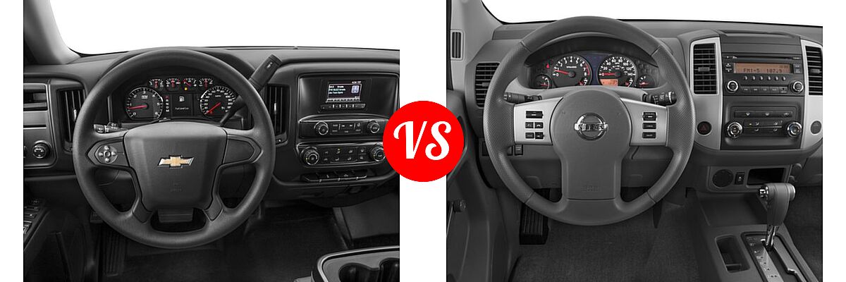 2017 Chevrolet Silverado 1500 Pickup Work Truck vs. 2017 Nissan Frontier Pickup S - Dashboard Comparison