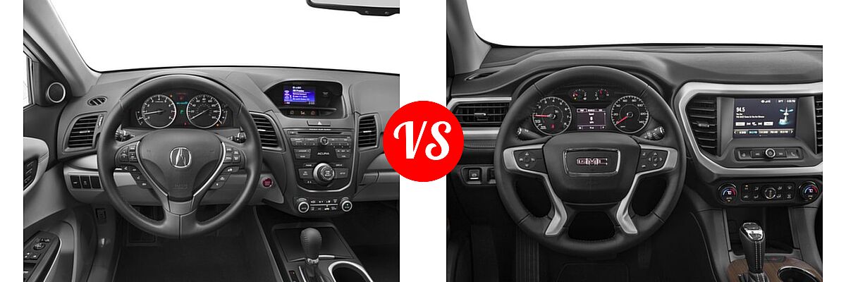 2017 Acura RDX SUV FWD vs. 2017 GMC Acadia SUV SL - Dashboard Comparison