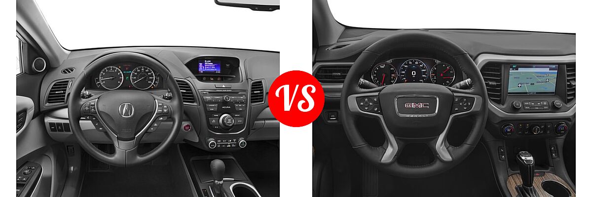 2017 Acura RDX SUV FWD vs. 2017 GMC Acadia SUV Denali - Dashboard Comparison