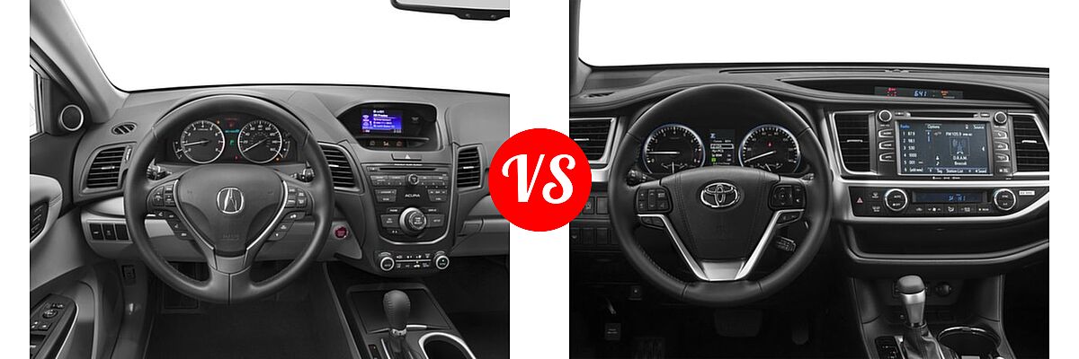 2017 Acura RDX SUV FWD vs. 2017 Toyota Highlander SUV SE - Dashboard Comparison