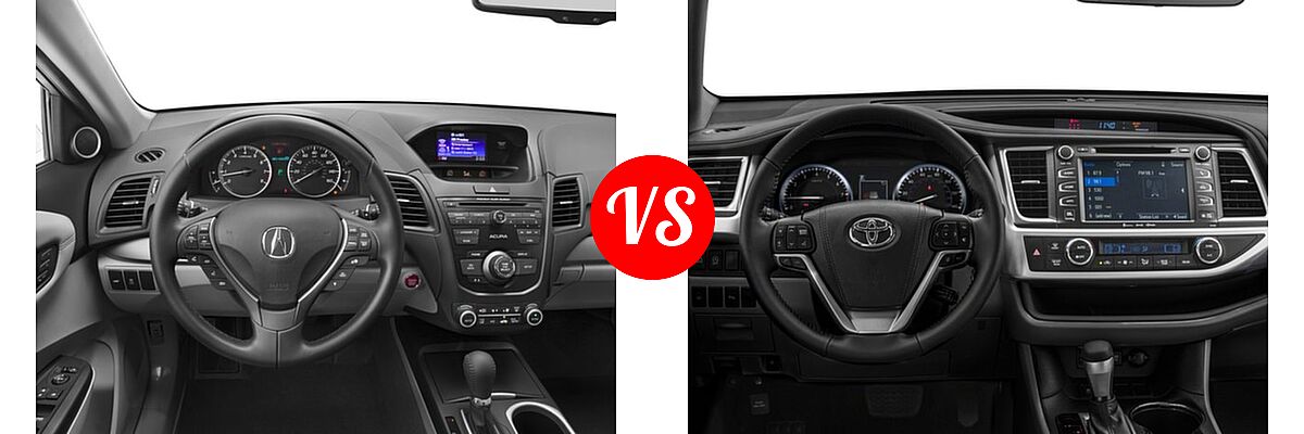 2017 Acura RDX SUV FWD vs. 2017 Toyota Highlander SUV Limited / Limited Platinum - Dashboard Comparison