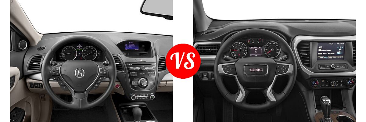 2017 Acura RDX SUV w/AcuraWatch Plus vs. 2017 GMC Acadia SUV SL - Dashboard Comparison