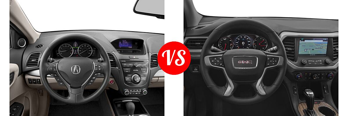 2017 Acura RDX SUV w/AcuraWatch Plus vs. 2017 GMC Acadia SUV Denali - Dashboard Comparison