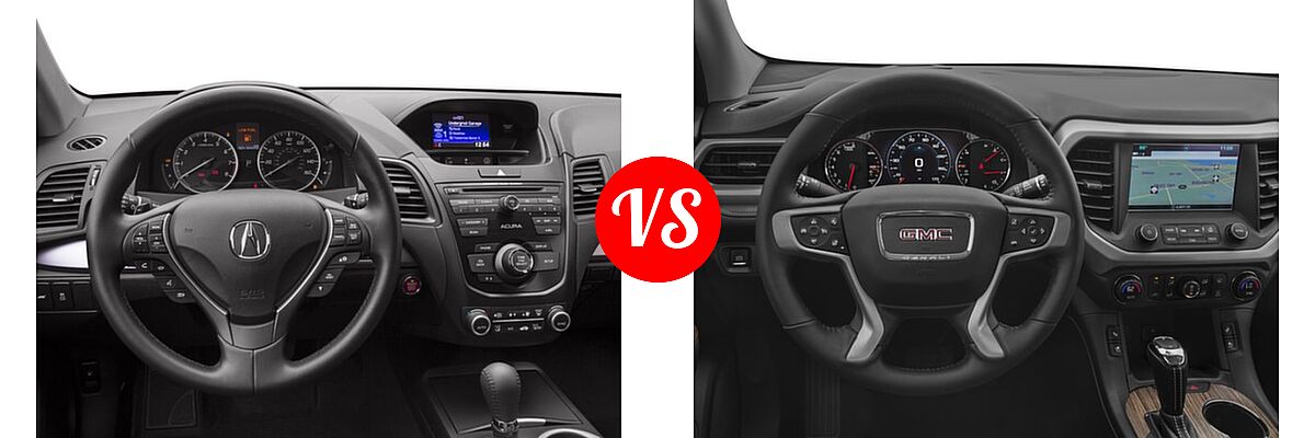 2017 Acura RDX SUV AWD vs. 2017 GMC Acadia SUV Denali - Dashboard Comparison