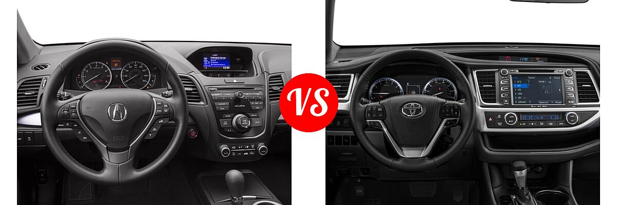 2017 Acura RDX SUV AWD vs. 2017 Toyota Highlander SUV Limited / Limited Platinum - Dashboard Comparison