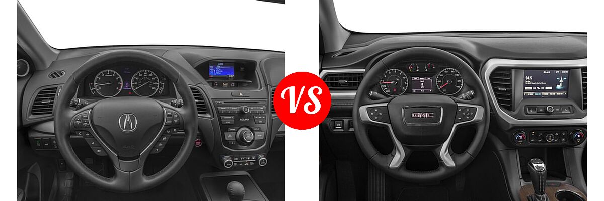 2017 Acura RDX SUV w/AcuraWatch Plus vs. 2017 GMC Acadia SUV SL - Dashboard Comparison