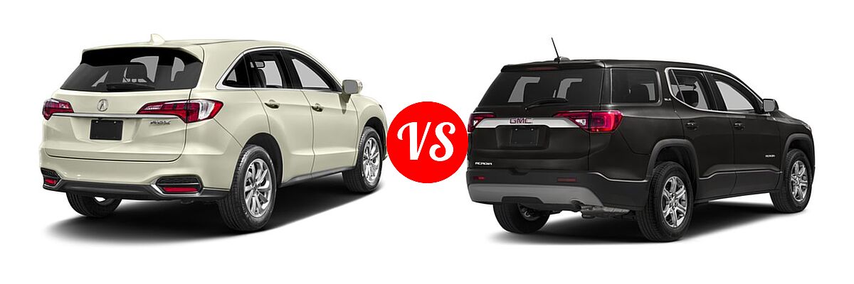 2017 Acura RDX SUV FWD vs. 2017 GMC Acadia SUV SL - Rear Right Comparison