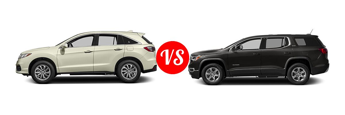 2017 Acura RDX SUV AWD vs. 2017 GMC Acadia SUV SL - Side Comparison