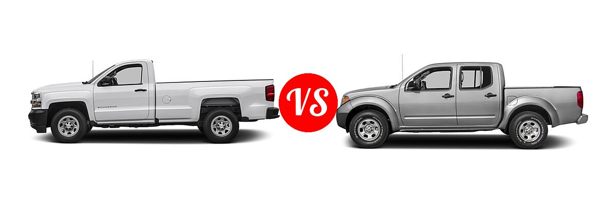 2017 Chevrolet Silverado 1500 Pickup Work Truck vs. 2017 Nissan Frontier Pickup S - Side Comparison
