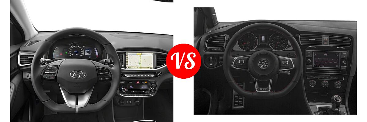 2018 Hyundai Ioniq Electric Hatchback Electric Hatchback / Limited vs. 2018 Volkswagen Golf GTI Hatchback Autobahn / S / SE - Dashboard Comparison