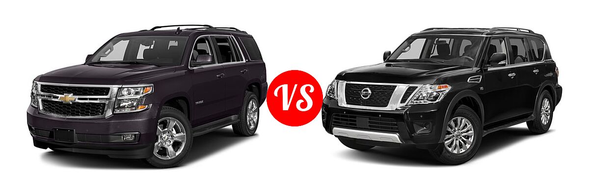 2017 Chevrolet Tahoe SUV LS / LT vs. 2017 Nissan Armada SUV SV - Front Left Comparison