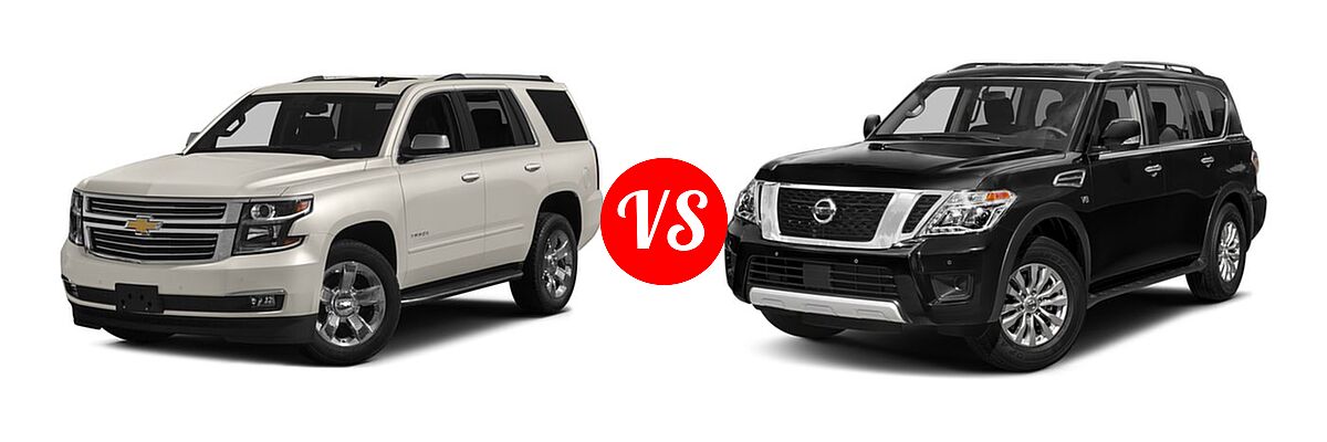 2017 Chevrolet Tahoe SUV Premier vs. 2017 Nissan Armada SUV SV - Front Left Comparison