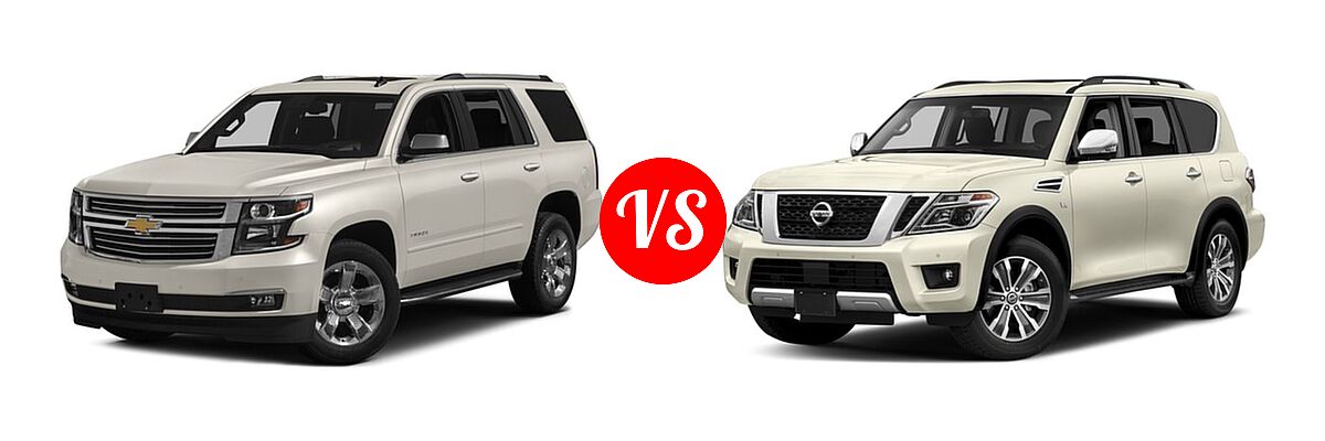 2017 Chevrolet Tahoe SUV Premier vs. 2017 Nissan Armada SUV SL - Front Left Comparison