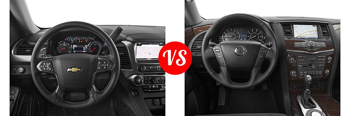 2017 Chevrolet Tahoe SUV LS / LT vs. 2017 Nissan Armada SUV SV - Dashboard Comparison