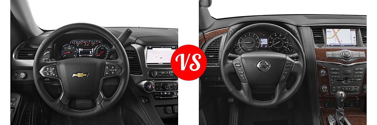 2017 Chevrolet Tahoe SUV LS / LT vs. 2017 Nissan Armada SUV SL - Dashboard Comparison