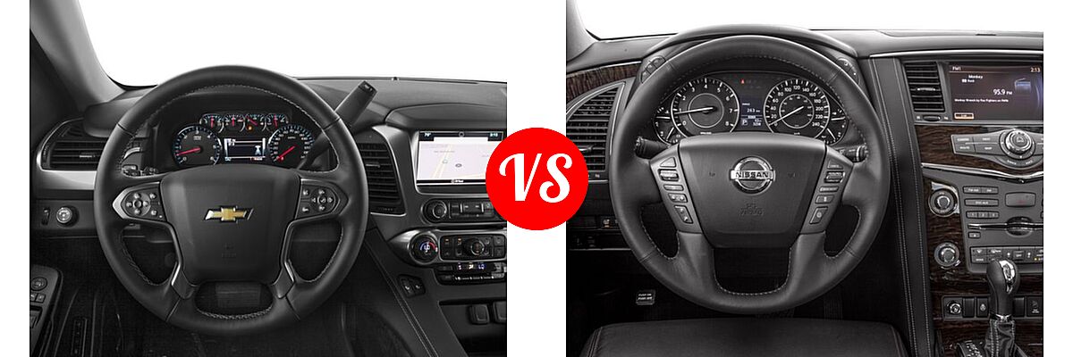 2017 Chevrolet Tahoe SUV LS / LT vs. 2017 Nissan Armada SUV Platinum - Dashboard Comparison