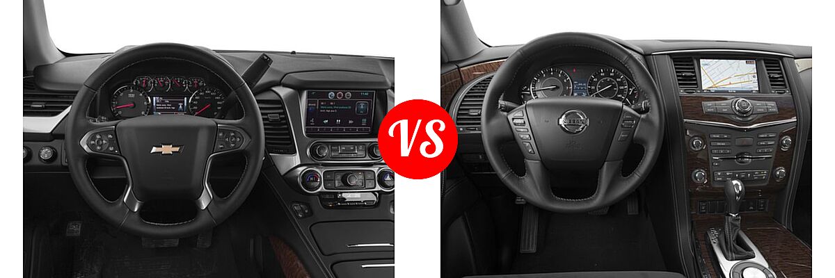 2017 Chevrolet Tahoe SUV Premier vs. 2017 Nissan Armada SUV SV - Dashboard Comparison