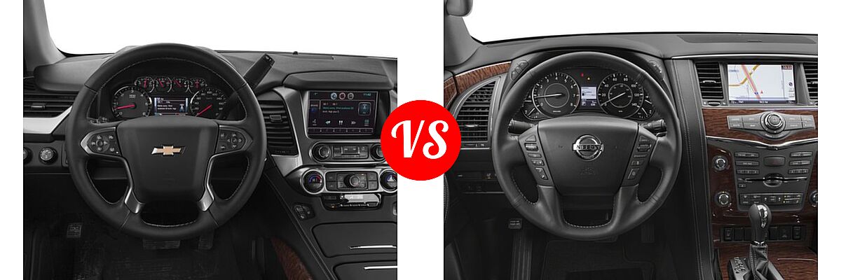 2017 Chevrolet Tahoe SUV Premier vs. 2017 Nissan Armada SUV SL - Dashboard Comparison
