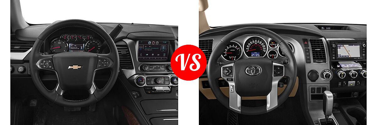 2017 Chevrolet Tahoe SUV Premier vs. 2017 Toyota Sequoia SUV Limited / Platinum - Dashboard Comparison