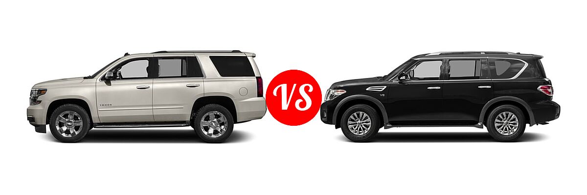2017 Chevrolet Tahoe SUV Premier vs. 2017 Nissan Armada SUV SV - Side Comparison