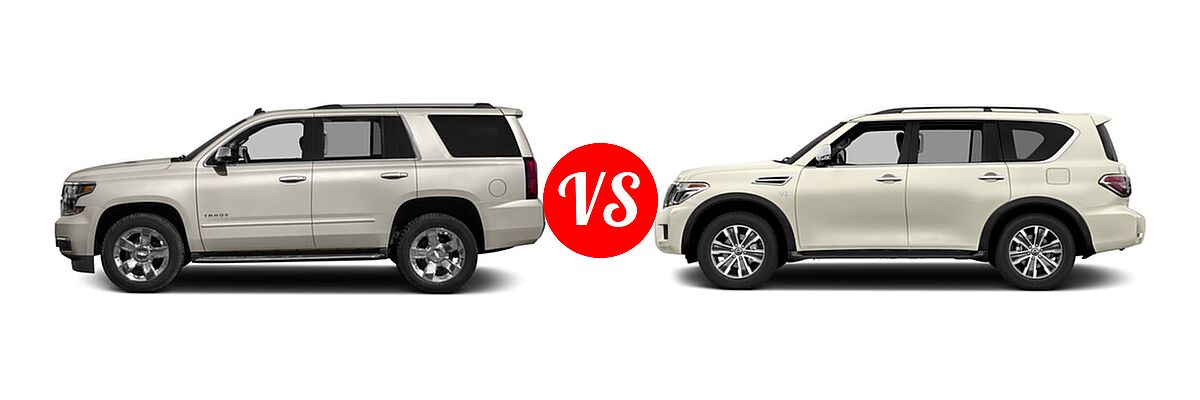 2017 Chevrolet Tahoe SUV Premier vs. 2017 Nissan Armada SUV SL - Side Comparison