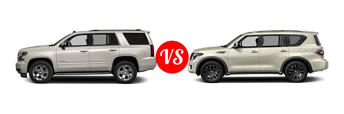 2017 Chevrolet Tahoe SUV Premier vs. 2017 Nissan Armada SUV Platinum - Side Comparison