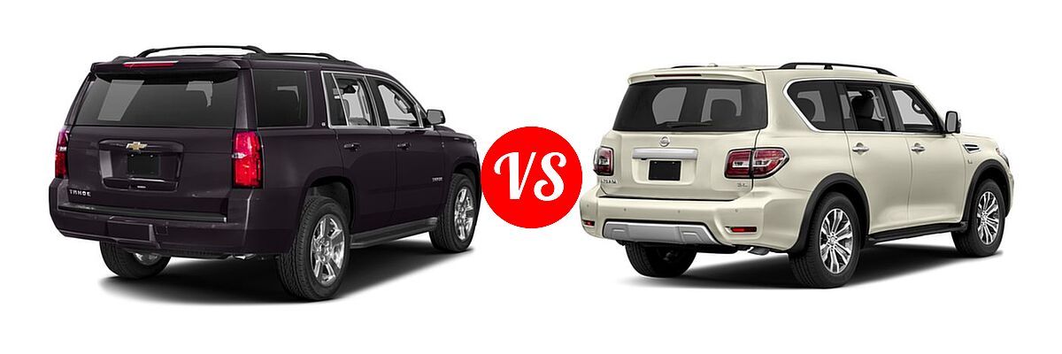 2017 Chevrolet Tahoe SUV LS / LT vs. 2017 Nissan Armada SUV SL - Rear Right Comparison