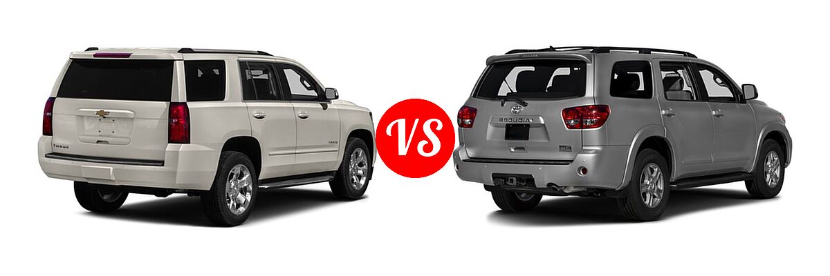 2017 Chevrolet Tahoe SUV Premier vs. 2017 Toyota Sequoia SUV SR5 - Rear Right Comparison