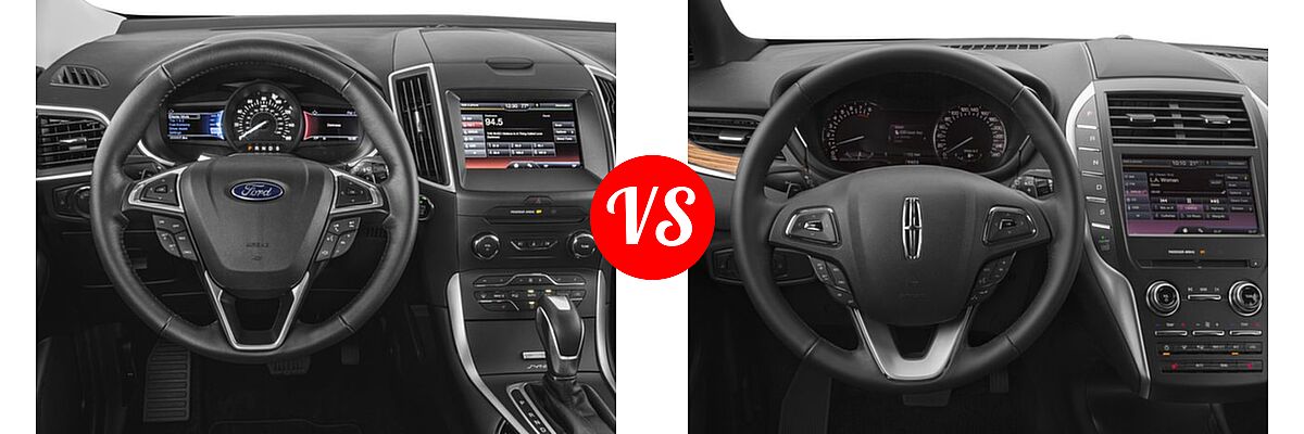 2017 Ford Edge SUV SE / SEL / Titanium vs. 2017 Lincoln MKC SUV Black Label / Premiere / Reserve / Select - Dashboard Comparison