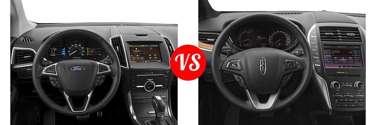 2017 Ford Edge SUV Sport vs. 2017 Lincoln MKC SUV Black Label / Premiere / Reserve / Select - Dashboard Comparison