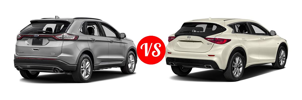 2017 Ford Edge SUV SE / SEL / Titanium vs. 2017 Infiniti QX30 SUV FWD / Luxury / Premium / Sport - Rear Right Comparison