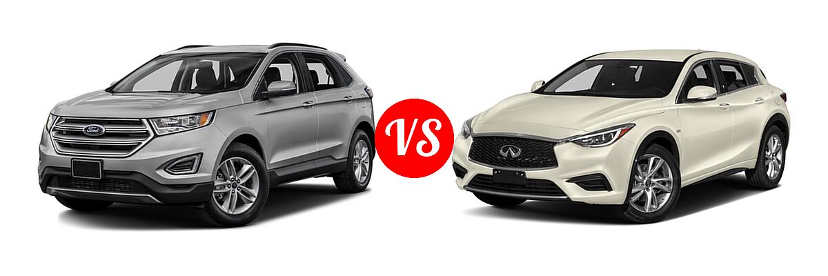 2017 Ford Edge SUV SE / SEL / Titanium vs. 2017 Infiniti QX30 SUV FWD / Luxury / Premium / Sport - Front Left Comparison