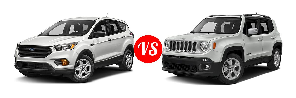 2017 Ford Escape SUV S / SE vs. 2017 Jeep Renegade SUV Limited - Front Left Comparison