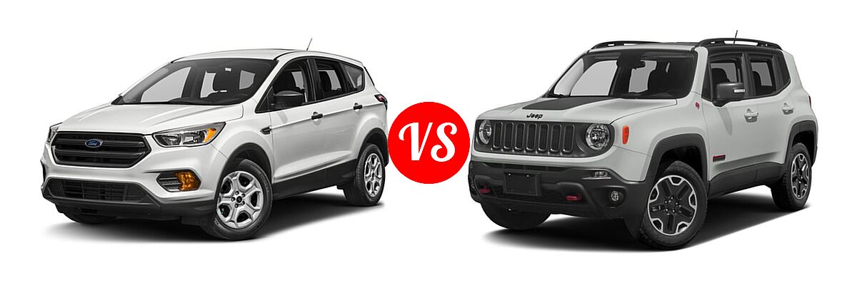 2017 Ford Escape SUV S / SE vs. 2017 Jeep Renegade SUV Deserthawk / Trailhawk - Front Left Comparison