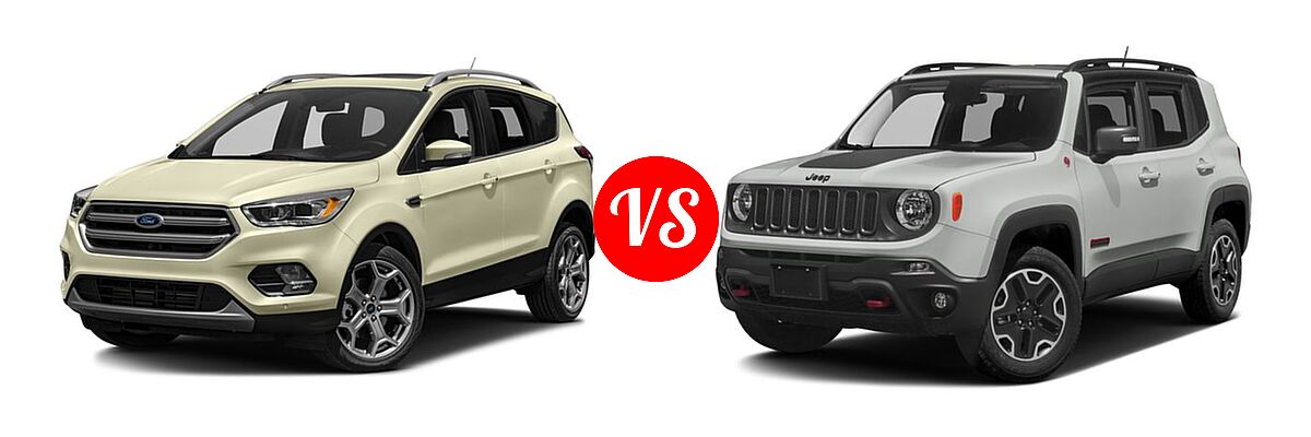 2017 Ford Escape SUV Titanium vs. 2017 Jeep Renegade SUV Deserthawk / Trailhawk - Front Left Comparison