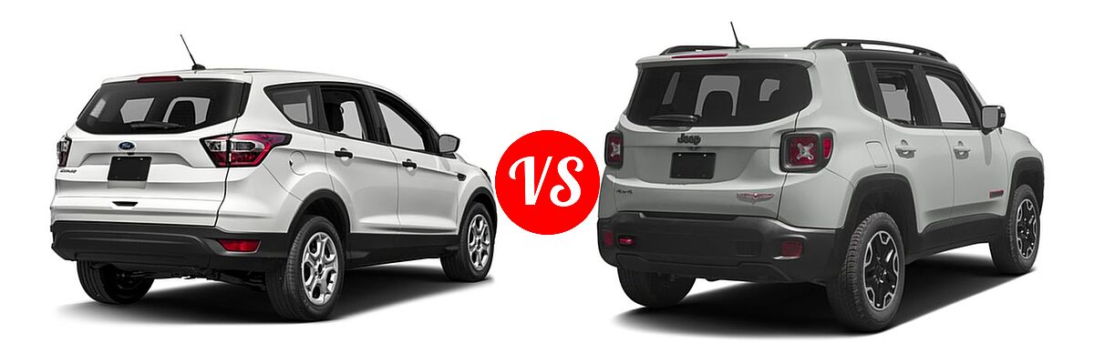 2017 Ford Escape SUV S / SE vs. 2017 Jeep Renegade SUV Deserthawk / Trailhawk - Rear Right Comparison