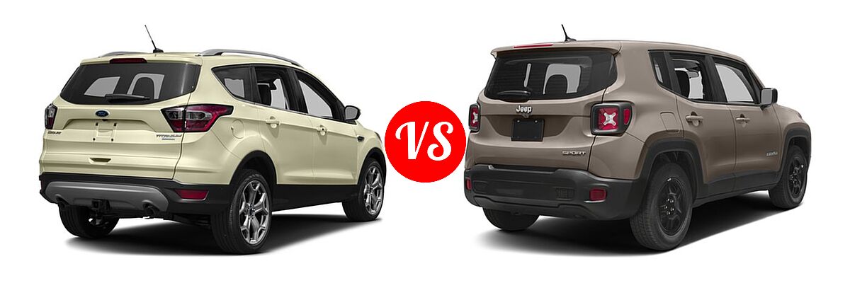 2017 Ford Escape SUV Titanium vs. 2017 Jeep Renegade SUV Sport - Rear Right Comparison