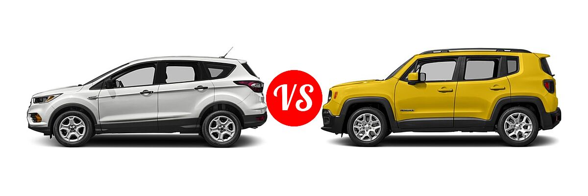 2017 Ford Escape SUV S / SE vs. 2017 Jeep Renegade SUV Altitude / Latitude - Side Comparison